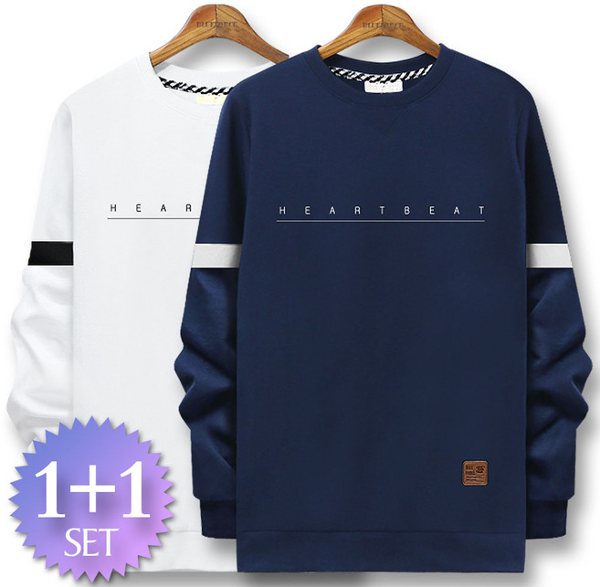 블루포스 남자 텔링슨 맨투맨 1+1세트 남성 빅사이즈 긴팔 티셔츠 단체티 운동복