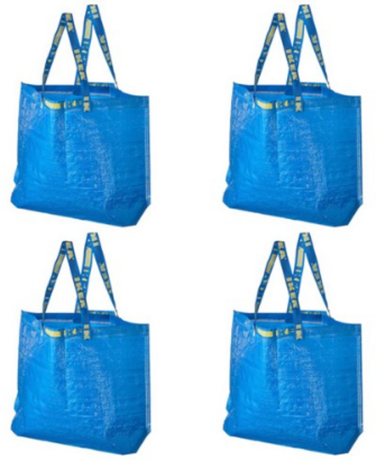 이케아 프락타 FRAKTA 쇼핑백 장바구니 중형 (미디엄 M), 4개, 45x18x45 cm