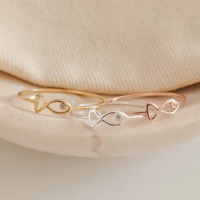 라인 물고기 은반지 925 물고기반지 순은 데일리 행운 모녀 수능 반지