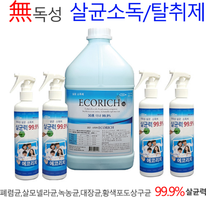 에코리치 스프레이 300ml(본품) 살균소독제, 1박스, 16L