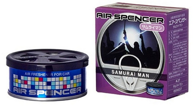 정식수입 영광사 에어스펜서 Air Spencer 고급 차량용 방향제 양면 사용 캔타입 실내 탈취용, 사무라인맨 (SAMURAI MAN), 1개