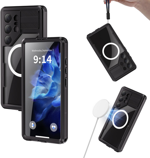 IP68 등급 안전한 갤럭시S23 s24 s25 S26 울트라 플러스 잠수함 방수케이스