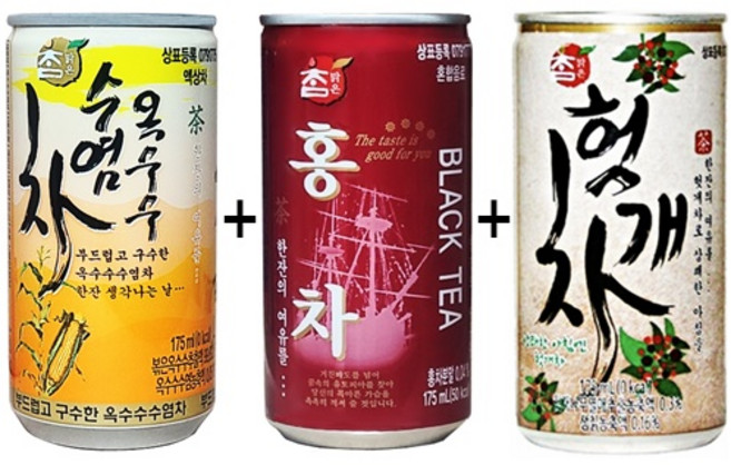 참맑은 캔 3종세트 175ml 90캔 (헛개차(30캔) + 홍차(30캔) + 옥수수수염차(30캔)), 90개
