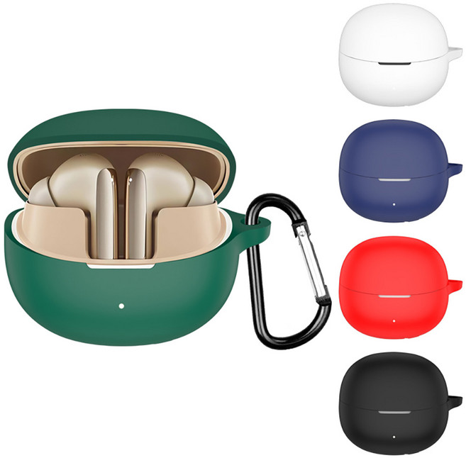 QCY 멜로버즈 프로 (플러스) 케이스 실리콘 키링 커버, 딥그린, 1개