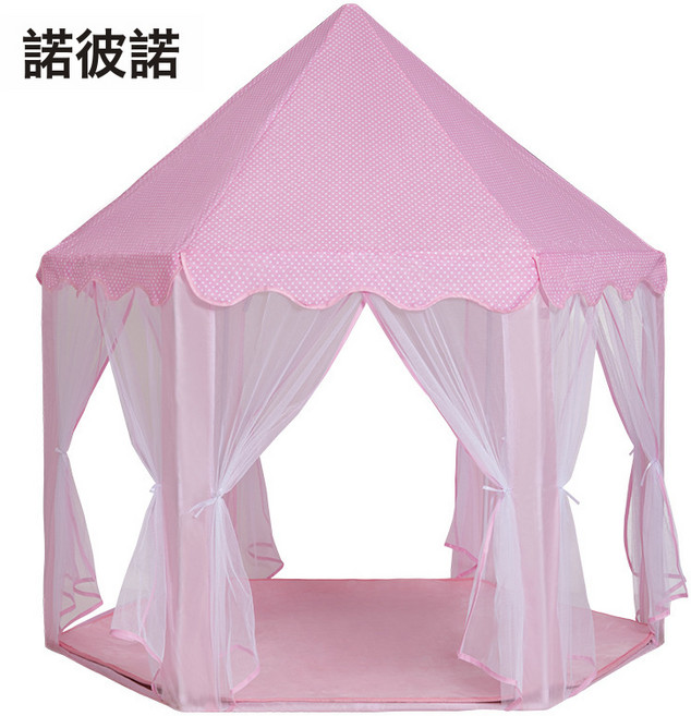 VANLUEE 兒童遊戲屋 室內玩耍 城堡風格, 【六角公主】粉(底1.2*1.4米), 如圖