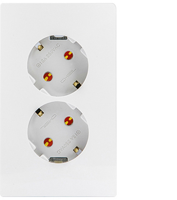 제일전기 디노 화이트 콘센트 2구(안전형), 1개