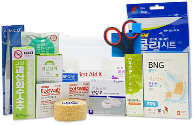 가정용 구급상자 구급함 미니투명구급함 13종 약상자 응급 키트