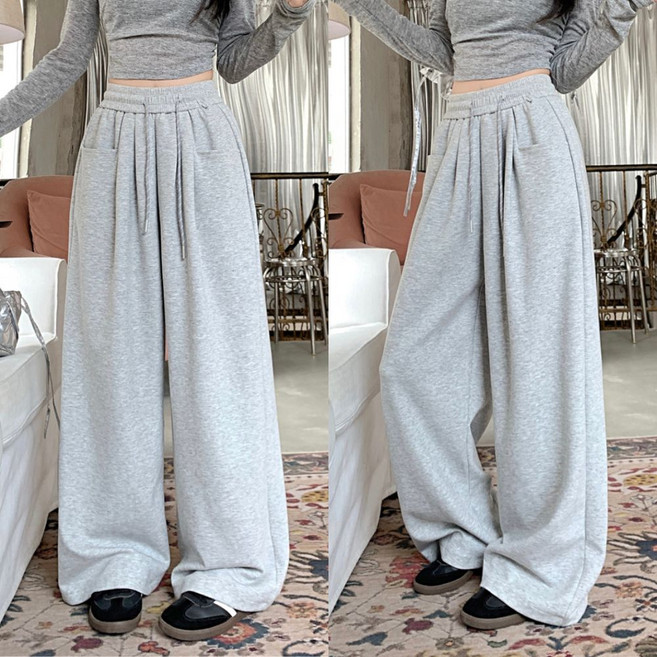 여성 와이드 핀턱 트레이닝 팬츠 츄리닝 바지