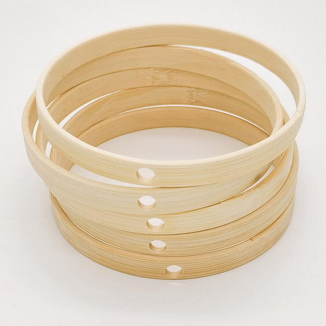 대나무 원형 나무 반지 공예 싱글 홀 드림 캐처 꽃 고리 프레임 DIY 화환 웨딩 홈 장식 1, [03] 15cm, [01] Khaki