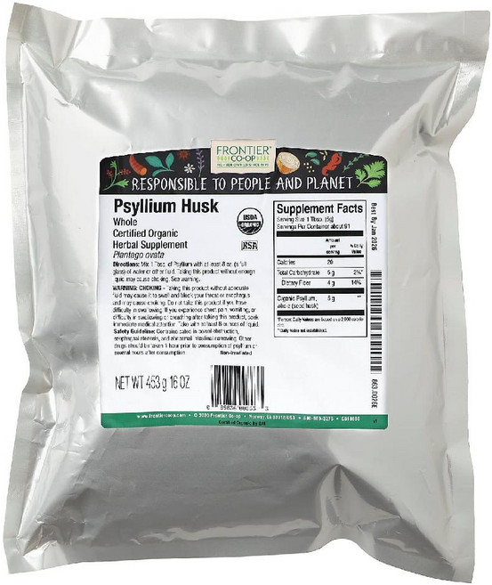 프론티어코옵 차전자피 홀 실리엄 허스크 분말 Whole Psyllium Husk 453g, 1개