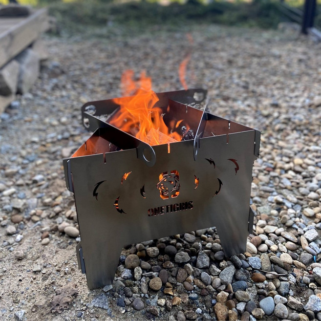 원티그리스 화로대 캠핑용 조립식 불멍 백패킹 겨울감성 접이식 초경량, 록 트라이앵글 우드스토브 (티타늄) 05, 1개