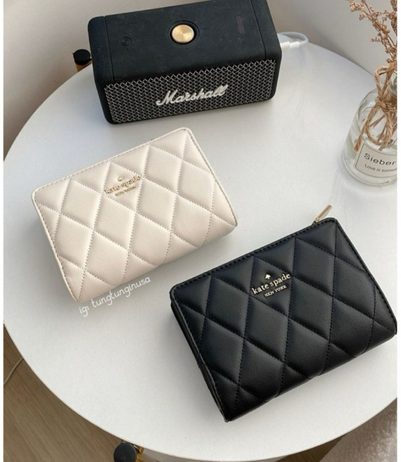 Kate Spade 防刮荔枝皮中夾 多卡層設計 時尚皮夾