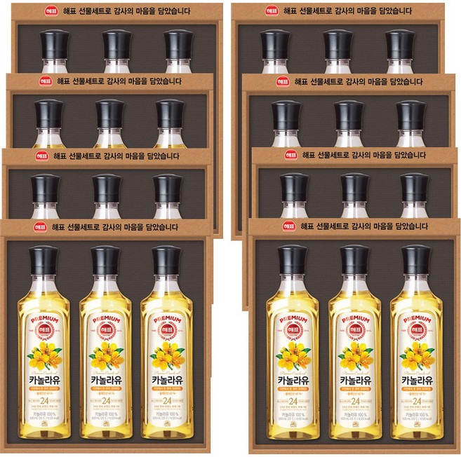 서울/경기 퀵착불가능 고급유선물세트 명절선물세트 카놀라유3P 추석선물세트무료배송 카놀라유선물세트 사조해표 식용유선물세트 고급식용유 선물세트 500ml 3개입 무, 8세트