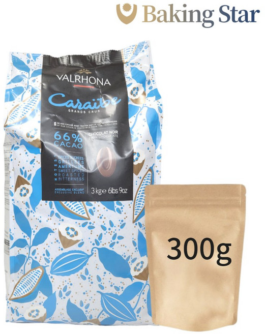 발로나 까라이브66% 다크초콜릿 프랑스 커버춰 초코렛만들기 (소분) 다크66% 300g 1개
