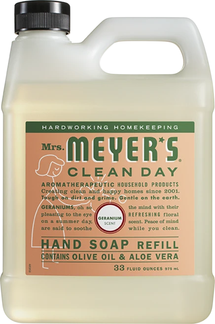 미세스메이어스클린데이 핸드 솝 손세정제 리필 제라늄 향, 975ml, 1개 - 쿠팡