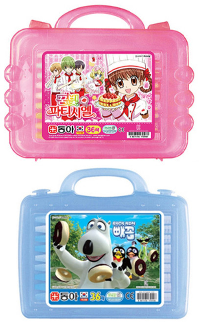 동아)크레파스(36색/핑크 블루) 각1개씩