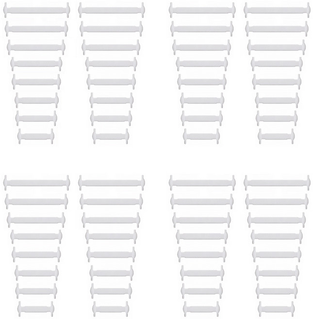 매듭없는 실리콘 신발끈 늘어나는 운동화끈 64p 4컬레용