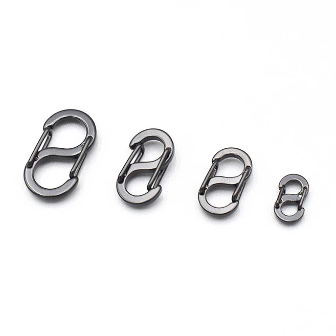 스테인레스 S자고리 체인 연결고리 미니 카라비너 블랙, 1개, 스텐 S자고리 - 블랙 - 쿠팡