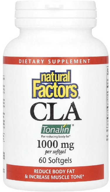 내추럴팩터스 CLA 1000mg 토날린 공액리놀렌산 tonalin 소프트젤 60정, 1개