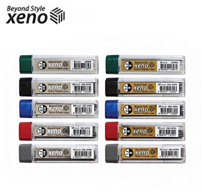 인터탑 제노 샤프심 B/HB 번지지 않고 쉽게 부러지지않는 고강도 심, B(진한색), 1개, 0.5mm