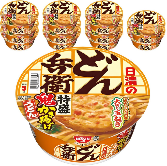 NISSIN 日清 咚兵衛 特大 鮮蝦天婦羅 炸物烏龍麵, 12個, 136g