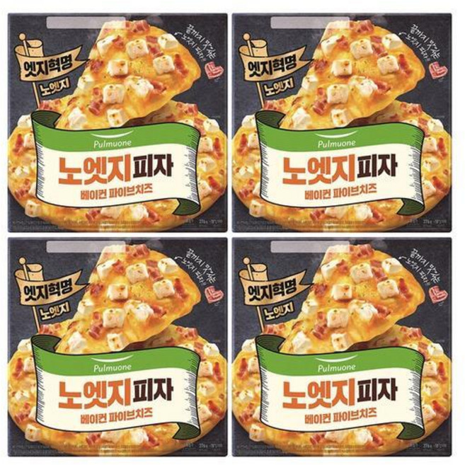 풀무원 노엣지피자 파이브치즈 4개, 376g