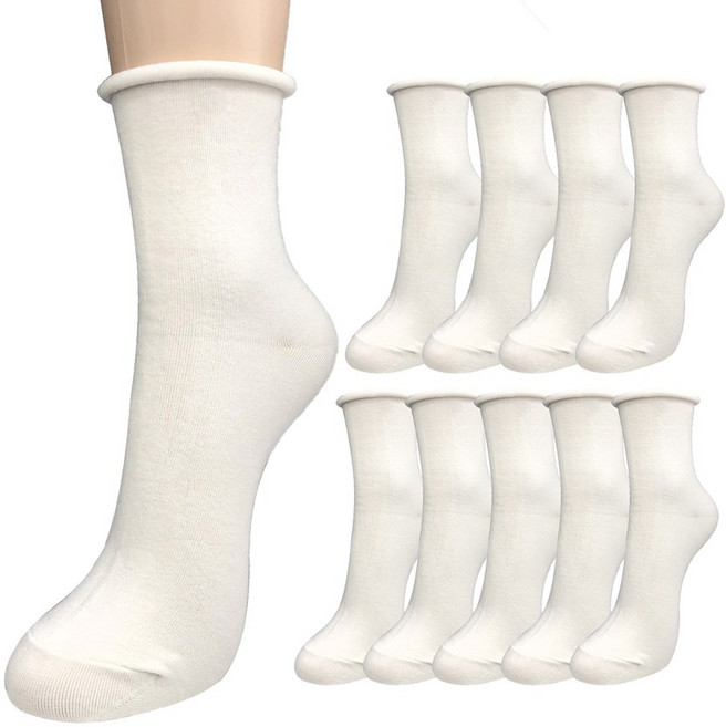 여자 조임방지 양말 돌돌이 무지 10켤레