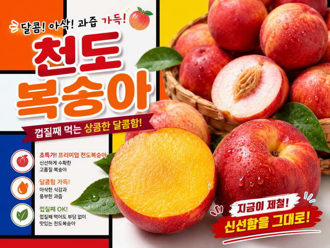 [26년첫출하] 개꿀과일 하늘의선물 천도복숭아 100박스한정가, 1개, 500g 내외