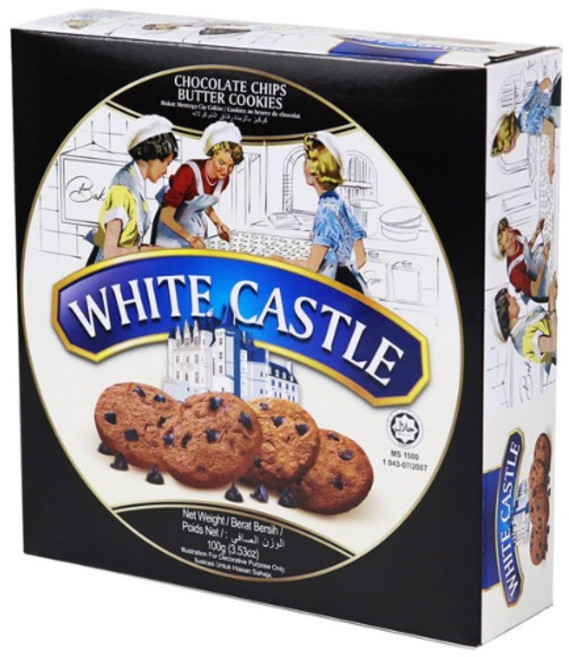 토르토 화이트캐슬 초콜릿칩 버터쿠키 100g 수입과자선물, 10개