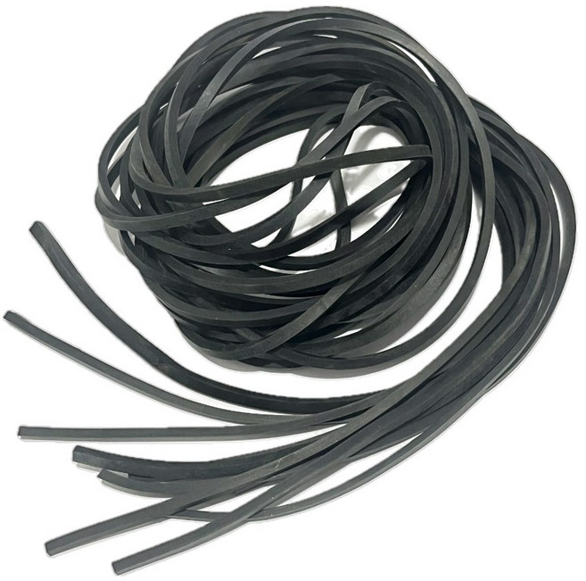 이음모음 국산 천연고무 납작 생고무줄, 라이트블랙, 1세트