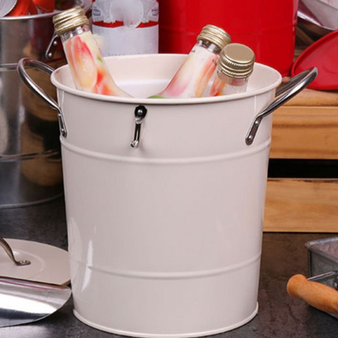 4.5L 프리미엄 아연 도금 강철 아이스 버킷 (녹 방지 마감 처리) - 맥주 와인 음료 바 파티 기념 행사용 쿨