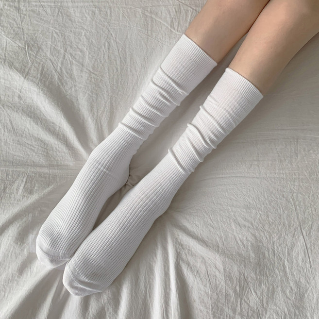 [4기장/짱짱] 헤븐 골지 쫀쫀 안흘러내리는 길이별 니삭스 롱 양말