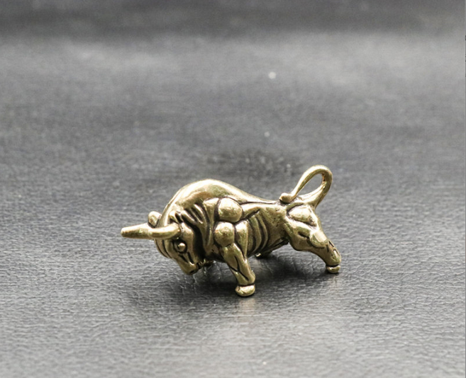 뚱보 2매입 황동 풍수 악세사리 열쇠고리 부자재, 황소 황동, 2개