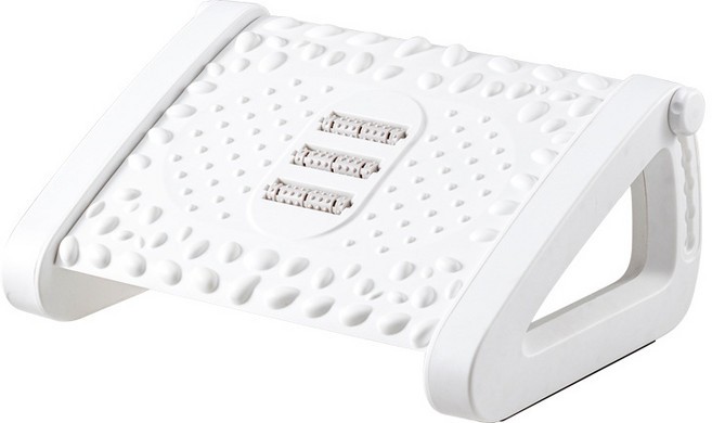 人體工學可調節腳踏墊：辦公室舒適 舒緩腿部壓力 防滑按摩, 白色