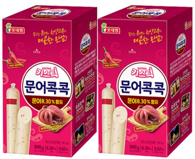 롯데웰푸드 키스틱 문어콕콕 소시지, 600g, 2개