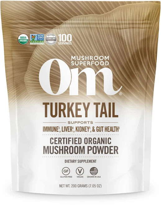 Om Mushroom Superfood 운지버섯 유기농 버섯 분말 파우치 199g 1 OM MUSHROOM SUPERFOOD Turkey Tail Powder & Capsule, 7.05 온스(1팩), 1개 - 쿠팡