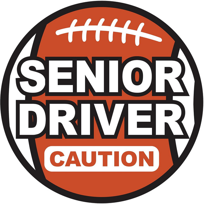 긱베어 시니어 드라이버 차량용 자석 마그넷 Senior driver 어르신 운전중 실버 운전자 자동차, 럭비공, 1개