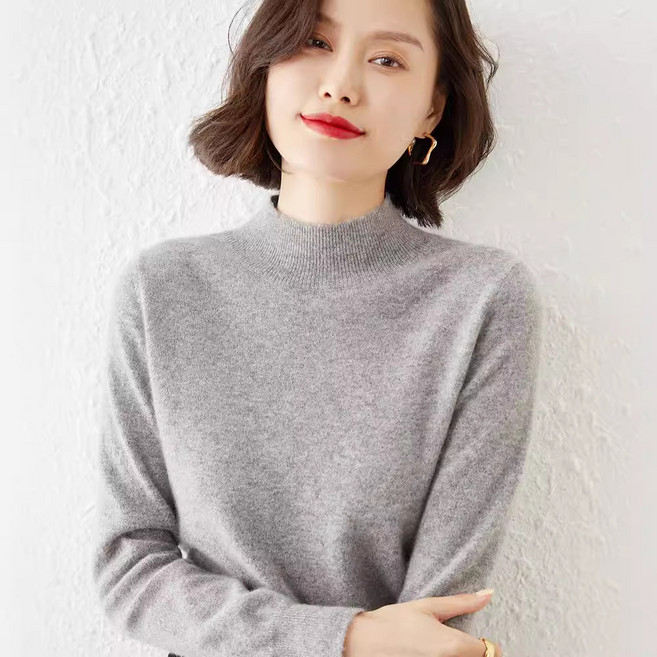 프리티글라라 여성 가을겨울 단색 목폴라 부드러운 스웨터 니트티 nt-12