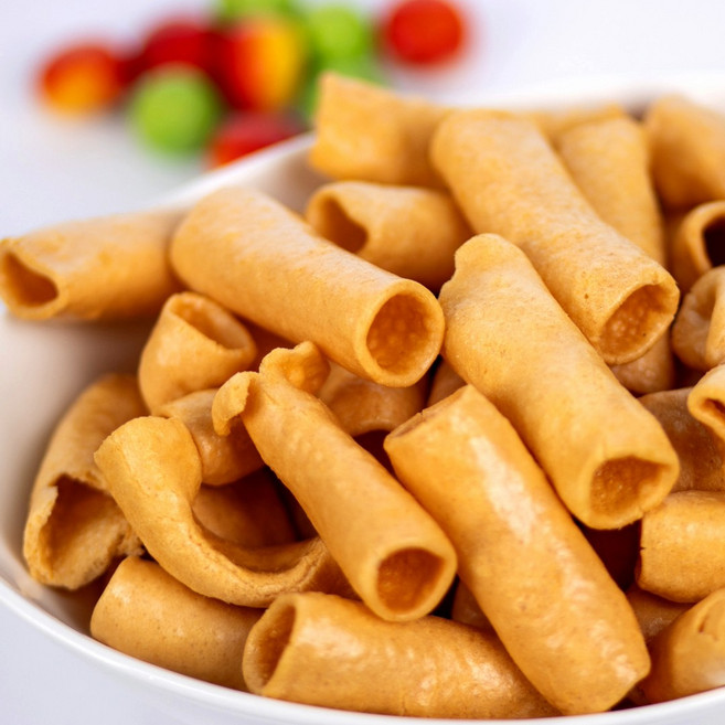 [추억의 과자 대용량] 20년전통 뻥튀기곡물나라 대롱마카로니 튀김 스낵 바삭하고 고소한 간식 어린이 간식 안주 추천, 1개, 120g