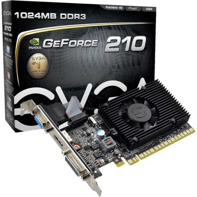 EVGA 지포스 210 패시브 1024MB DDR3 PCI 익스프레스 2.0 DVIHDMIVGA 그래픽 카드 01GP31313KR, EVGA 1GB