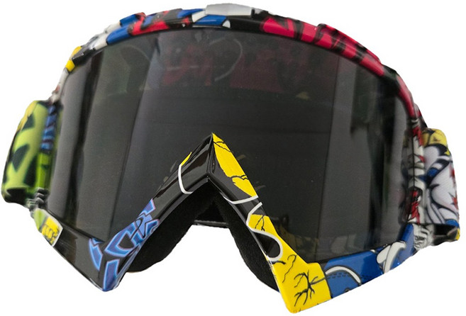 아트 그래피티 스키 스노우 오토바이 바이크 워터밤 방풍 UV400 고글, 1개, 그레이D