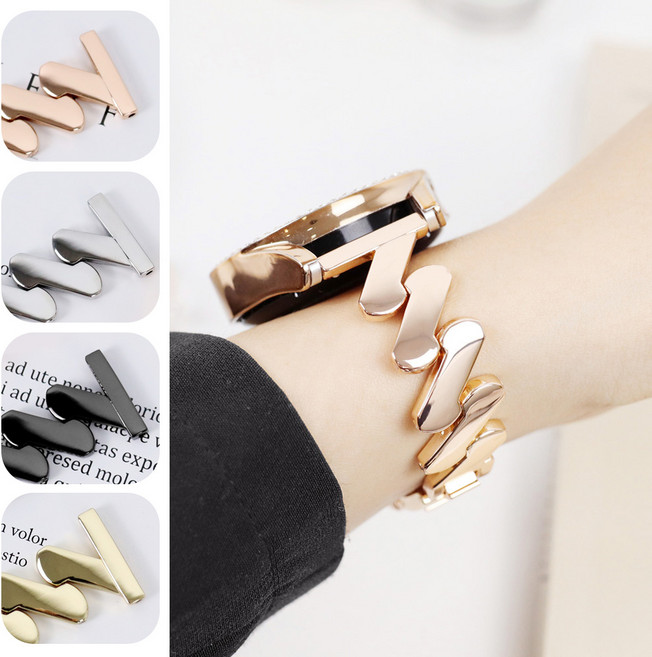 오르몽트 갤럭시워치 스트랩 지그재그 브레이슬릿 메탈, 원사이즈, 로즈골드, 1개