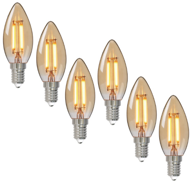알라딘라이팅 에디슨 LED 촛대구 전구 E17 6개 17mm 소켓
