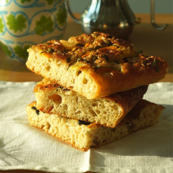 샌드위치용 빵(3개입) 100% 통밀빵 제철 포카치아, 3개, 150g