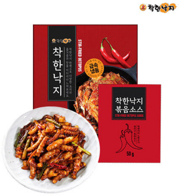 [착한낙지]착한낙지 6팩세트 (손질낙지 135g * 6팩+비법소스 50g * 6팩), 6개