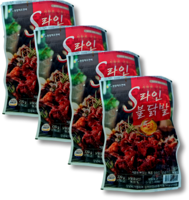 순한S라인 무뼈불닭발 230g s라인닭발 순한맛 / 원앙에프엔비, 4개
