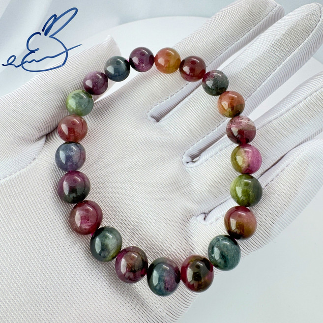 碧璽圓珠手鍊 時尚優雅多色寶石手串 提升魅力帶來好運