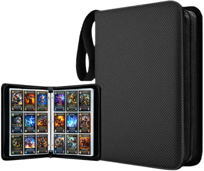 마미픽 카드 북 앨범 900장 대용량 포카 바인더, 1세트, 50매, 블랙