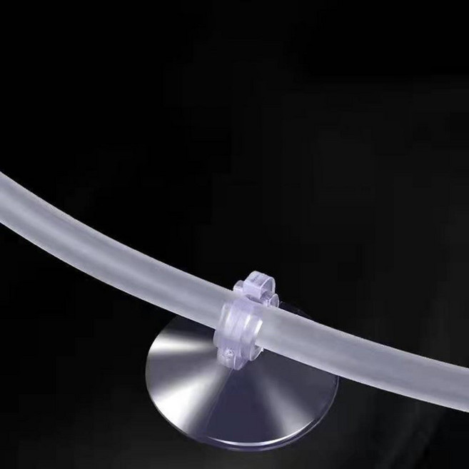 10p/20p 수족관 큐방 흡착 고무 홀더 산소 튜브 호스 걸이 고정 클립 부착 어항 수조, 투명, 20개