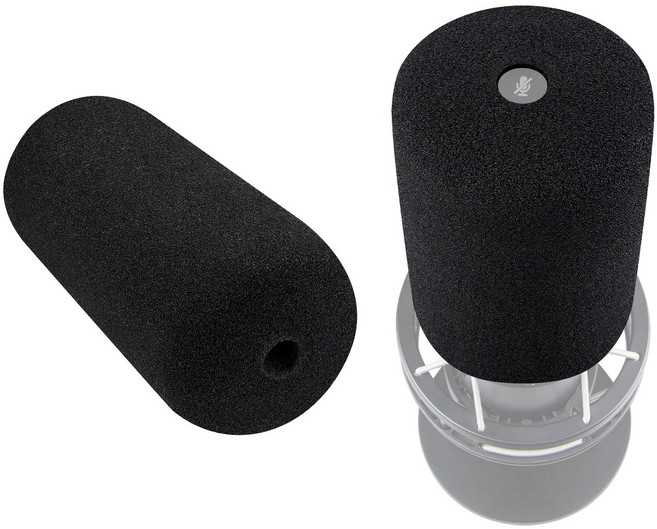 SOULWIT 보호 마이크 폼 커버 팝 필터-호환 HyperX QuadCast 쿼드캐스트/쿼드캐스트 S/쿼드캐스트 2S 용 마이크 커버 윈드스크린 고밀도 폼 포함, Black, 2개, QuadCast S